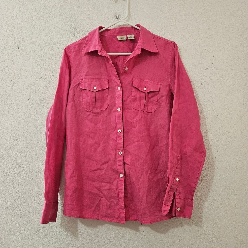 L.L. Bean 100% Linen classic button-down shirt